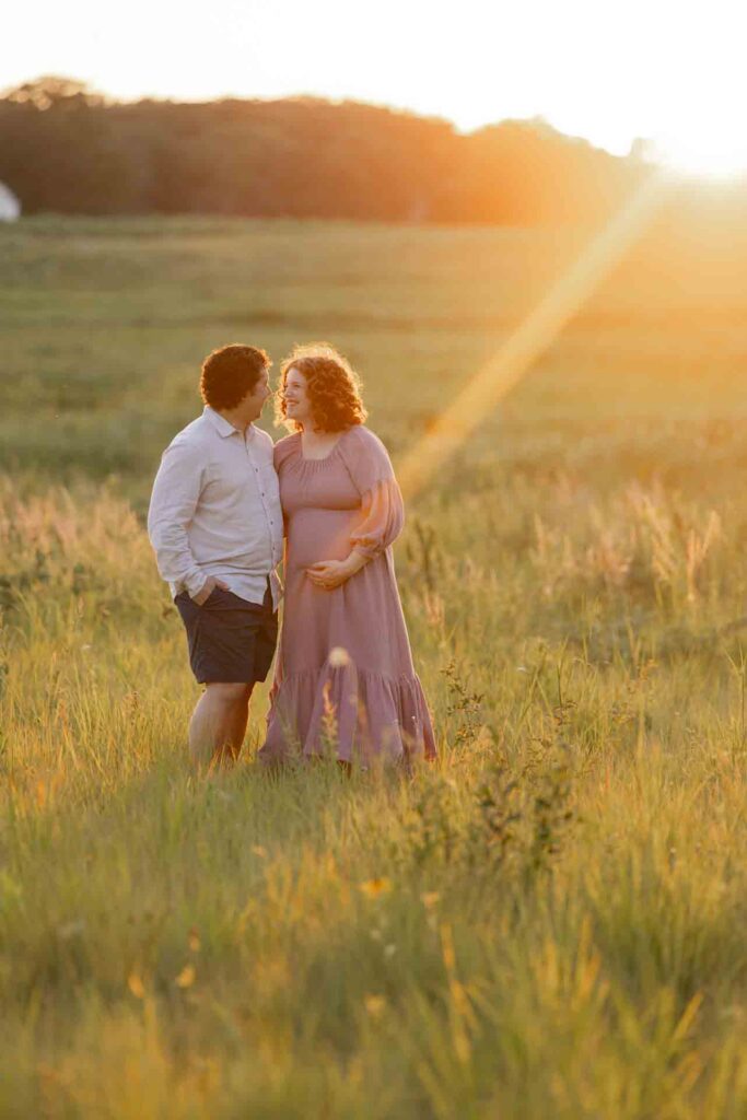 50-Sunset Beams Light Classic Saint Charles Illinois Fall Outdoor Maternity Session By Mary Rose Photography