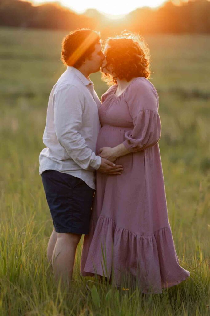 53-Saint Charles Illinois Summer Fall Outdoor Flowers and Field Maternity Session Golden Hour and Sunset