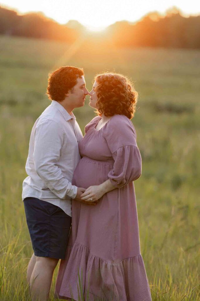 54-Saint Charles Illinois Summer Fall Outdoor Flowers and Field Maternity Session Golden Hour and Sunset